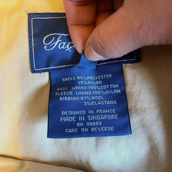 Faconnable Full Zip Nylon Blend Black Jacket Windbreaker Men’s Size L Pocket - Picture 5 of 10